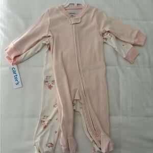 Carter's Pink and White Baby Footies Set